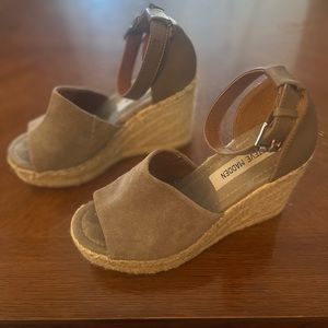 Steve Madden suede espadrille platform wedge